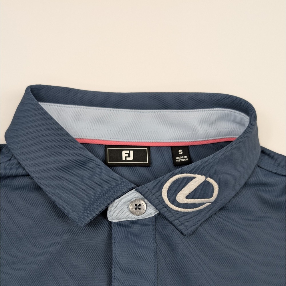 FootJoy Tour Issue Polo Mens Small Blue Performance Golf Embroidered Logos‎ - Picture 3 of 9